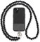GD GOOD.designs Handykette mit schwarzen Perlen - Universal Umhängeband inkl. Patch für Jede Handy-Hülle | Handyband zum Umhängen (Länge 130cm)