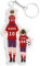 lorajewel Papa Porte-clés Personnalisés Porte-Clés Famille du Football avec 2-4 Prénoms Cadeau Papa Homme Acrylique Porte-clés Cadeau Fete des Peres Noël Anniversaires (red-3 name)
