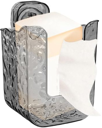 Feuchttücher Box, an der Wand montierter Feuchttücherbox, Feuchttuchspender mit Saugnapf, Nachfüllbarer Toilettenpapierbehälter mit Großer Öffnung, Transparenter Tücherbox für Badezimmer, Küche