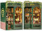 Cutefun DIY Book Nook Kit - Puppenhaus Kitaus Holz mit Staubschutzhülle,DIY Miniatur Puppenhaus Bücherecke Bibliothek Häuser Modellbausätze mit LED Leuchten Bücherregal Dekor, OWL Bookstore