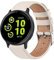 Leather Strap Compatible with Garmin Vivoactive 5/3, 20mm Soft Leather Replacement for Garmin Vivoactive 3 Music/Vivomove 3/Forerunner 245/645 Music (Starlight)