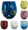 CC Zecchin Set di 6 bicchieri in vetro di Murano Millefiori multicolore rosso rosa blu bianco