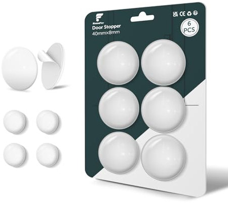 shinfly Türstopper Wand Selbstklebend - 6 stück Wandtürstopper(Mitte), 40x8 mm -wandschutz, Door stopper Türen und Wände, Türstopper Wand selbstklebend für Schlafzimmer und Küche (Weiß)