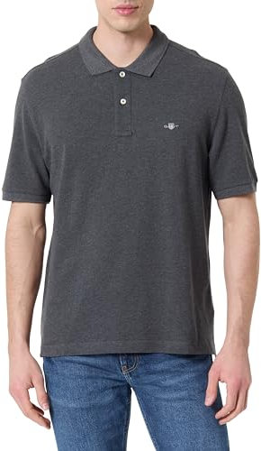 GANT Men's Reg Emb Archive Shield Polo Shirt, Antracite Melange, XXL