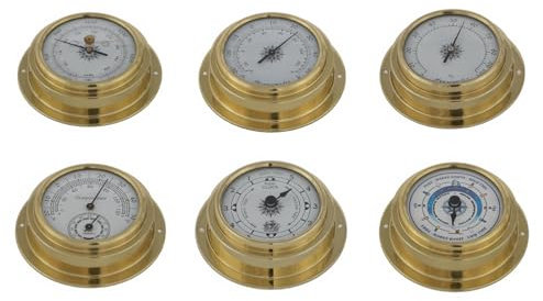 wellenshop Messing Schiffsuhren/Messinstrumente - Barometer, Thermometer, Hygrometer, Thermo-/ Hygrometer, Tidenuhr klassisch & Tidenuhr modern - Boot, Geschenk Größe Thermometer & Hygrometer