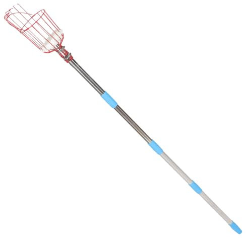 CIYODO Obstpflücker Mit Abnehmbarer Obstfänger Tragbarem Gartenwerkzeug Edelstahlstange Obstwerkzeug Gartengerät Für Obstgärten Parks Bauerngärten Abschnitte Rot Silber