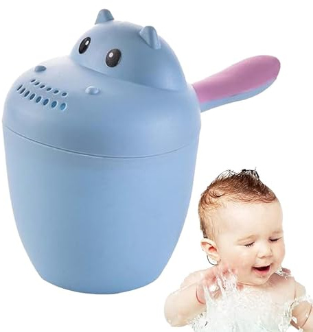 Fravsiu Bicchiere per risciacquo per bambini, bicchiere per shampoo per bambini, vasca da bagno, shampoo risciacquo, sciacquare, tazza per bambini, risciacquo, secchio per lavare i capelli