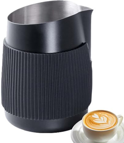 Milk Frothing Pitcher, 420ml Cappuccino Frother Cup, Steaming Jar For Milk, Milk Frothing Jug Stainless Steel, Espresso Frothing Pitcher, Cappuccino Milk Frother, Hot Chocolate Frothing Cup, Stainless