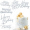 6 Pcs Silver Happy Birthday Cake Topper Side Mirror Acrylic Cake Topper Happy Birthday Cakes Sign Decorations Cakes Inserts Decor Supplies Silver Cupcake Toppers for Birthdays Party Decorations
