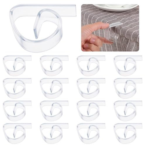 Nogeqi Lot de 12 pinces à nappe transparentes en plastique - Pour l'extérieur, Noël, mariage, pique-nique