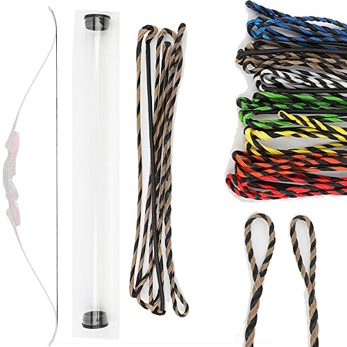 wolfman Flemish Twist Cuerda para Arco Recurvo 40-67 Pulgadas 16 Filamentos Dyneema Cuerda de Recambio para Arco Tradicional Arco Recurvo Arco de Caza Arco Largo(Tipo 7, 62 Pulgadas)