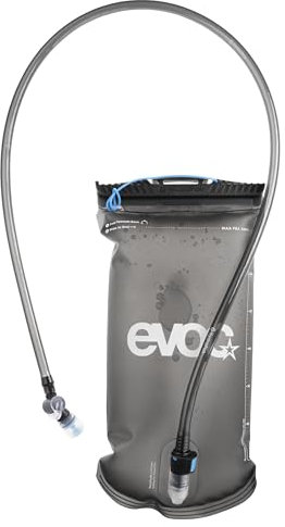 EVOC Hydration Bladder 1,5 Trinkblase, Wassersack (auslaufsicherer Trinkbeutel, Flexibler Schlauch, BPA & PVC frei, Volumen: 1,5 l), Carbon Grey