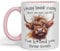 Vixar I May Look Calm, but in My Head I've k*lled You Three Times Highland Cow Joke sarkasm Sarcastic Ceramic Coloured Mug Cup for Tea Coffee Hot Brew 330ml 11Oz Gift (Pink)