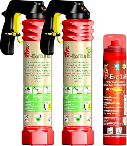 F-Exx® Schaum Feuerlöscher Sparpaket 2X F-Exx® 8.0 Bio, 1x F-Exx® 3.0 F