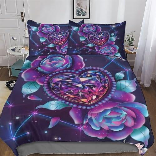 GGJJTT Rose Housse De Couette De Couette en Douce Microfibre pour Enfants Et Adolescents Microfibre Parure De Lit Single135x200cm