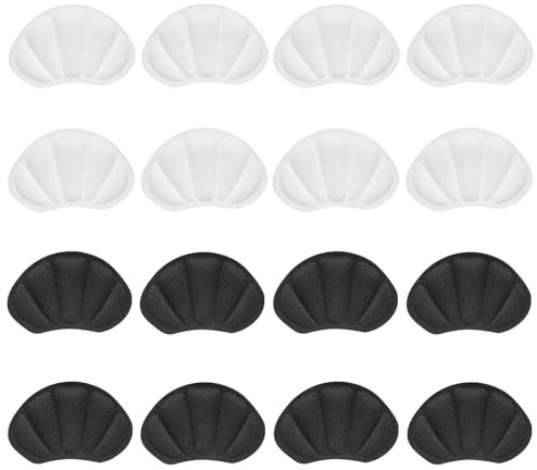 8 Paar Fersenpolster Schuhe, Fersenschutz für Schuhe, AntiRutsch Schuheinlagen für zu Große Schuhe, Hackenpolster Schuhes, Fersenschoner Selbstklebend Damen Herren(Schwarz, Weiß)