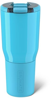 BrüMate Nav 35oz 100% Leak Proof Insulated Travel Tumbler with Magnetic BevLock™ Lid - Double Wall Cup-Holder Friendly Stainless Steel Mug (Electric Blue)