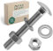 DSM - Boulons de carrosserie M6 x 100 mm selon DIN 603 - Avec écrou hexagonal M6 DIN 934 et rondelle DIN 125 - Acier inoxydable A2/V2A - Vis à tête bombée avec collet carré - Lot de 10