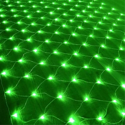 HADAVAKA Grandi Luci Di Stringa Di Rete, Luce Di Rete Di Pesca A Led, Con 8 Modalità Di Luce, Per Bushe Recinzione Muro/Albero Di Natale/Giardino/Balcone Decorazione (Green, 3 * 2M)