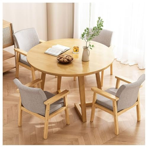 Esstisch Set mit Stühlen Nussbaum Massivholz Stilvoller Konferenztisch für Wohnzimmer & Restaurant