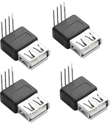 SinLoon USB-A-auf-4-Pin-Motherboard-Header-Adapter – 5V-USB-2.0-Frontpanel-Ersatzkonnektor mit Metallkontakten, Löttyp für PC-Gehäuse USB Port Reparatur (USB-F-90)