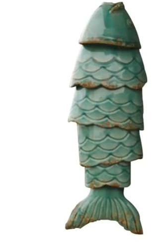 Bosiyrggrl Wind Chimes Colored Fish Wind Chimes Outdoor Metal Pendant Ornaments Crafts Home Window Garden Decoration Emerald