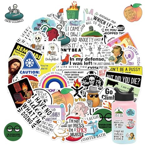 Funny Stickers Set, 100 Stück Aufkleber Set mit Meme und Anime Motiven, Wasserfeste Vinyl Sticker für Laptop Skateboard Kühlschrank – Aufkleber Lustig für Jugendliche und Erwachsene