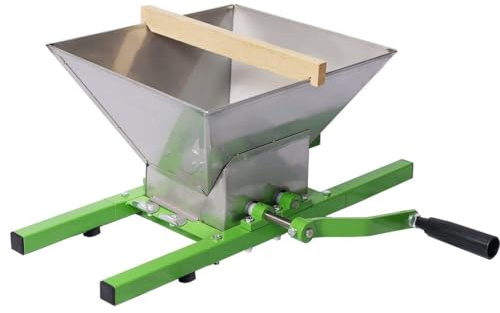 Mixtric Apfelpresse, Manuelle 7 Liter Entsafter MüHle, Tragbarer Obst Zerkleinerer für Heimbrauerei und Apfelweinherstellung, MüHeloses Zerkleinern und Entsaften für Erwachsene Senioren,Green 7l