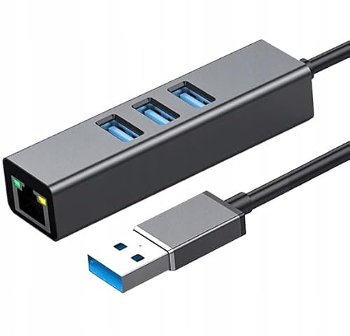 Co2 USB 3.0 Ethernet Gigabit 1000Mbps + 3x USB 3.0 Aluminium Plug and Play RTL8153 RJ45 15cm Kompatibel mit Windows MacOS Linux TV Box Android Konsole Ohne Treiber