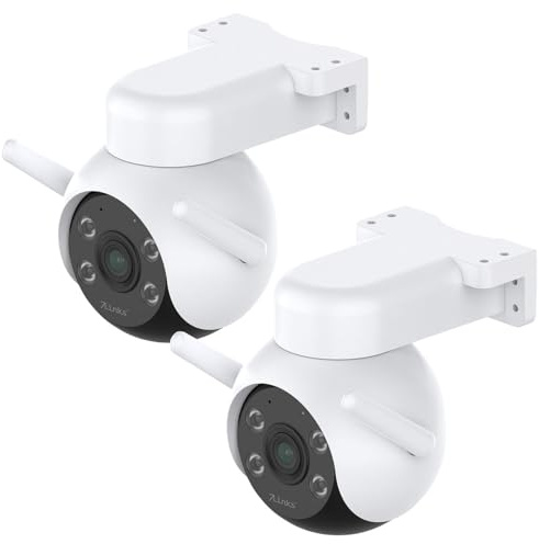 7links WLAN Cam: 2er-Set WLAN-Pan-Tilt-Outdoor-Kameras mit 2K, Nachtsicht, IP65 (Überwachungskamera Akku, Überwachungskamera schwenkbar, Videokamera)