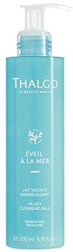 THALGO Zarte Reinigungsmilch 200 ml – Sanfte Gesichtsreinigung für empfindliche & trockene Haut – Entfernt Make-up & Unreinheiten – Mit marinen Wirkstoffen & Traubenkernöl