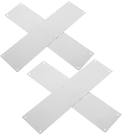 FENICAL 4pièces Plaques Inox Porte Acier Inoxydable Protection Décorative Résistante pour Portes Intérieures et Extérieures Plaque de Recouvrement Métallique avec Vis et Garage