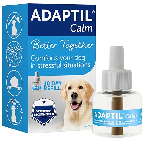 30 Day Refill For Adaptil Calm Home Diffuser For Dogs | 1 Refill For Adaptil Dog Calming Plug In Pheromone Diffuser To Help Reduce Anxiety And Stress In Pet Dogs | Diffuser Helps Dogs Stay Calmer