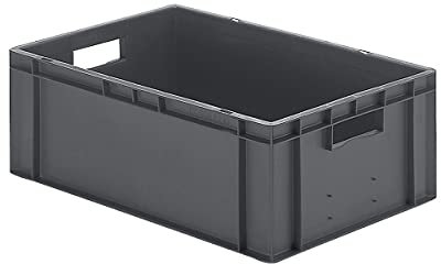 EURO-Behälter | Wände und Boden geschlossen | LxBxH 600 x 400 x 210 mm | Grau | VE 5 Stk