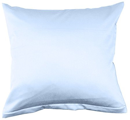 Lorena Uni Classic Mako-Satin Kissen Bezug einfarbig Baumwolle (bleu, 80 cm x 80 cm)