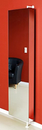 freeroom24 Schuhschrank schmal weiß verspiegelt 19x47x193cm - Schuhaufbewahrung für 10 Paar Schuhe - Schuhregal mit Wandbefestigung für Flur & Eingangsbereich - Schuhorganizer für kleine Räume