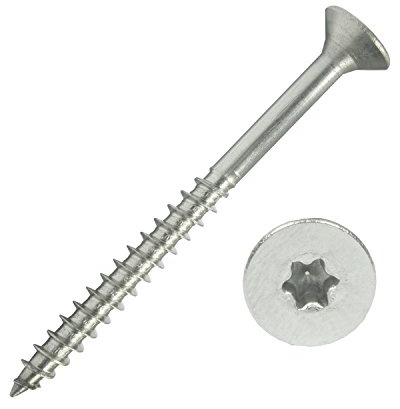 500 Stück Edelstahl-Schrauben 6x70 mm Teilgewinde Torx - Spanplattenschrauben mit Senkkopf - Holzschrauben/Holzbauschrauben - Werkstoff A2 VA V2A - Edelstahlschrauben/Universalschrauben TX25