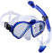 Supertrip Premium Schnorchelset Erwachsene Taucherbrille mit Schnorchel Tauchset Tauchmaske mit Kamera Halterung Tauchen Dry Schnorcheln Set (Blau)