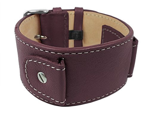 Minott Uhrenarmband Unterlagenband | Ersatzband in moderner gerader Form Bordeaux 32343, Stegbreite:24mm
