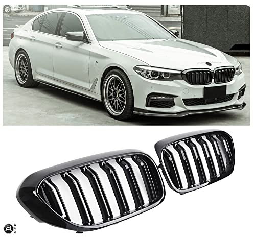 GCP PASST FÜR 5ER G30 G31 SPORT KÜHLERGRILL DOPPELSTEG GRILL GLANZ SCHWARZ
