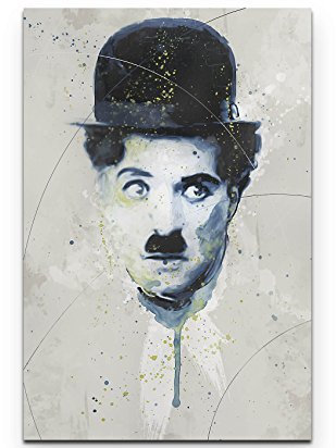 Paul Sinus Art Charlie Chaplin 90x60cm auf Leinwand gespannt fertig zum aufhängen