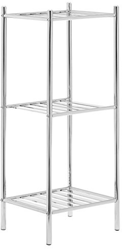 Premier 3 Tier Shelf Unit, Chrome, 78 x 33 x 28 cm