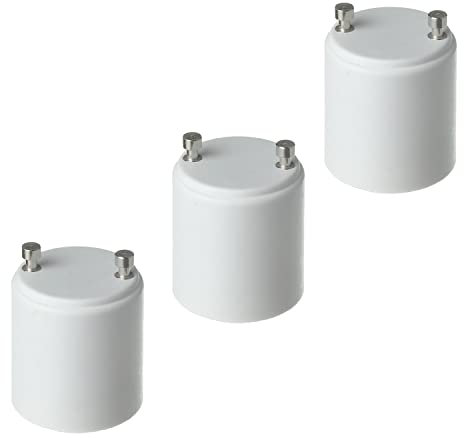 Othmro 3Pcs GU24 to E26 Socket Adapter 4A PBT Plastic AC 90-240V 120 Degree Heat Resistant White Light Bulb Adapter