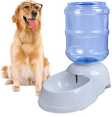 Pet Water Dispenser Station - 3 Gallon/11L Replenish Pet Waterer for Large Dog Cat Animal Automatic Gravity Water Drinking Fountain Bottle Bowl Dish Stand