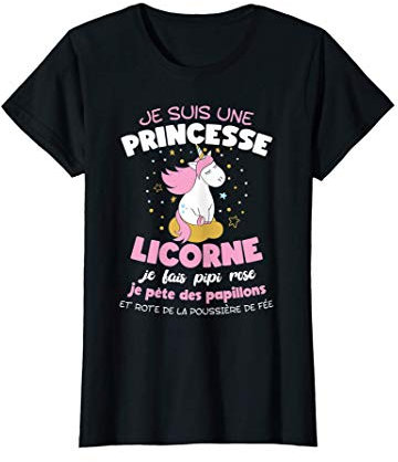 Femme Je Suis Une Princesse Licorne Je Poussière De Fée T-Shirt
