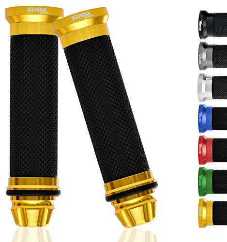 Puños de Manillar de Motocicleta universales 22 mm 24 mm Puños de Motocicleta Antideslizantes para ciclomotores Scooter Quad ATV Puños de Goma Hechos de Aluminio CNC