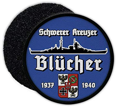 Copytec 9cm Patch Schwerer Kreuzer Blücher Schiff Marine Oslo-Fjord 1940#36397