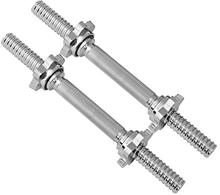 JFIT Threaded Dumbbell Handles, Set of 2, with Star Collars, Fits 1” Standard Plates
