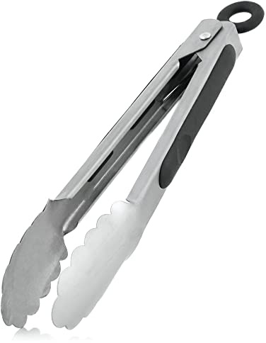BBQ-Toro Pince à barbecue en acier inoxydable | 27 x 4 x 4 cm | Résistant à la chaleur | Pince de cuisine pince à viande pince de cuisine pince réversible pince de service pince à salade