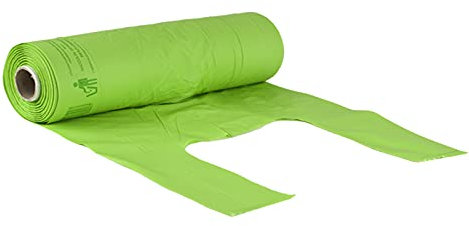 VIRSUS 1 Rotolo Buste Shopper Verde a Strappo da 1kg Circa 55 Buste Shopper biodegradabili compostabili Misura 30+20x60 Sacchetti per Organico Raccolta differenziata